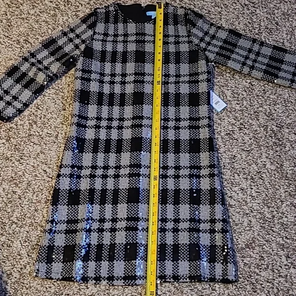 DRAPER JAMES WOMENS BLACK & WHITE SEQUIN SHEATH DRESS SIZE 4 - Picture 14 of 15